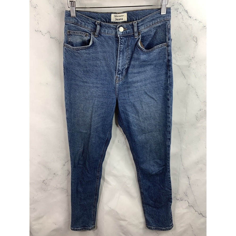 Reformation Jeans JEANS Sz 29 Women's  High Rise Skinny Blue Denim Syracuse 8222 - Picture 5 of 12